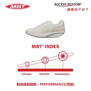 MBT 休闲系列 弧形底女厚底休闲运动鞋 提高平衡性 缓震增高 耐磨 牛皮 JION 16I 白色 38