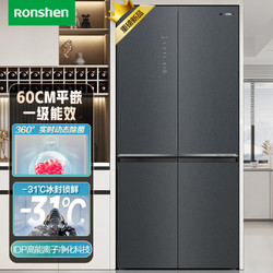 Ronshen 容声 510升变频一级能效十字对开门四开门电冰箱家用风冷无霜BCD-510WSK1FPCZA