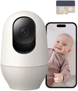 nooie [亚马逊*] Nooie 婴儿监听器带 Micro SD 卡,室内无线宠物摄像头,360 度无线网络摄像头
