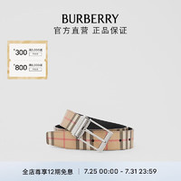 BURBERRY 博柏利 皮带男 双面两用Vintage格纹环保帆布拼皮革皮带80401921