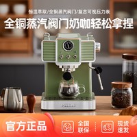 PETRUS 柏翠 复古意式浓缩咖啡机家用小型全半自动蒸汽打奶泡PE3690