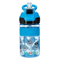 Nuby 努比 夏季儿童运动水杯宝宝水壶幼儿园防摔便携小学生吸管杯夏天 鲨鱼