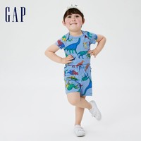 Gap 盖璞 男幼童纯棉印花针织裤833352夏季款儿童装运动短裤