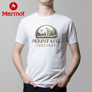 Marmot 土拨鼠 特价清仓Marmot土拨鼠户外运动男轻薄透气棉质圆领短袖T恤23031 L和XL