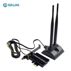 szllwl IntelAX210无线网卡台式电脑wifi接收器内置pcie无线网卡wifi6蓝牙5.2双频电竞游戏网卡增强款黑