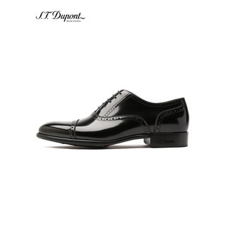 S.T.Dupont都彭手工皮鞋男士正装皮鞋一字头牛津鞋亮面牛皮布洛克L31232646 黑色 43欧码