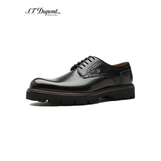 S.T.Dupont都彭男士头层牛皮皮鞋正装厚底皮鞋手工德比鞋上班通勤L31231427 黑色 40欧码