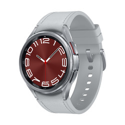 SAMSUNG 三星 Galaxy Watch6 Classic 智能手表 43mm 銀色表殼 星系銀硅膠表帶（北斗、血壓、GPS、ECG）