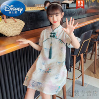 PLUS会员：Disney 迪士尼 童装汉服女童连衣裙夏季新款儿童古装中大童旗袍裙女孩夏装表演服