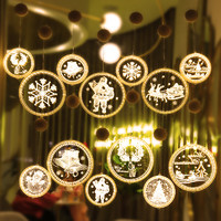 旺加福 圣诞节装饰吸盘灯创意玻璃窗户挂件挂饰场景布置装扮饰品老人雪人