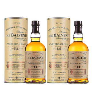 MAC-TALLA百富 The Balvenie 苏格兰单一麦芽威士忌700ml 英国原装进口洋酒 百富14年双支装