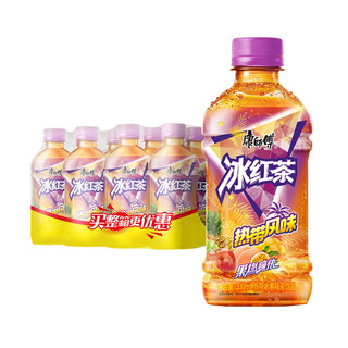 康师傅热带风味冰红茶330mL*12瓶果味茶饮料整箱装