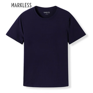 PLUS会员：Markless 短袖T恤男春夏季圆领打底衫青年半袖白色休闲上衣 TXA5630M