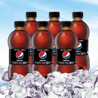 抖音超值购：pepsi 百事 可乐无糖原味汽水300ml*6瓶碳酸饮料整箱0糖0脂0卡