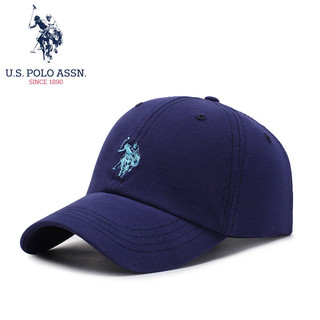 PLUS会员：us polo assn 保罗帽子男女通用棒球帽青年户外运动时尚鸭舌帽 藏蓝
