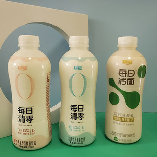 君乐宝 JUNLEBAO每日清零活菌乳酸菌0脂肪0蔗糖原味果味大瓶乳900ml 每日活菌原味900ml*2瓶