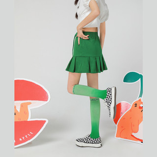 CHUU时尚高腰系带半身裙女夏季新款设计感褶皱小众显瘦短裙子 深绿 M