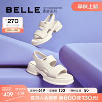 BeLLE 百丽 蓬软舒适凉鞋女2023夏季新商场同款休闲凉鞋Z3Y1DBL3 米白 36