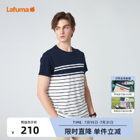 Lafuma 乐飞叶 户外夏季新款条纹打底水柔棉男休闲短袖T恤LMTS1BS38