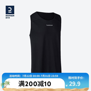 DECATHLON 迪卡侬 篮球服无袖运动背心男士球衣夏季TARMAK黑色L 2343069