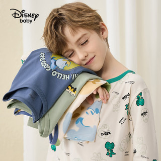 Disney 迪士尼 童装儿童男童长袖睡衣套装针织秋衣秋裤两件套23秋DB332AE01米120
