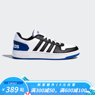 adidas 阿迪达斯 NEO Hoops 2.0 男子休闲运动鞋 FW5994 黑白蓝 41
