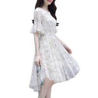 PLUS会员：La Chapelle 女士中长款连衣裙 LXQZ0213 米白色 L