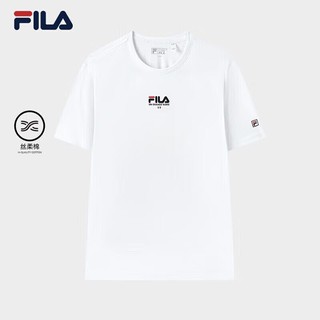 FILA 斐乐 官方男子短袖T恤2023夏季运动休闲LOGO刺绣基础短T恤男