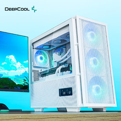 DEEPCOOL 九州风神 CH560智能数显电脑机箱白色(双重实时数显/网孔前面板/超宽理线槽/EATX/标配4颗风扇）