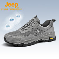 PLUS会员：Jeep 吉普 徒步鞋男户外轻便透气跑步运动鞋男士防滑耐磨越野登山鞋男1221