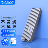 奥睿科（ORICO）M.2 NGFF移动固态硬盘盒子Type-C3.2笔记本SSD外置盒SATA协议 内置散热马甲 M231C3月光银