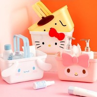 MINISO 名创优品 卡通手提篮简约衣物杂物零食收纳筐收纳篮外出露营收纳篮 大耳狗-白色