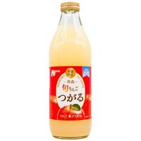 现货日本进口津轻旬青森苹果汁味饮料0脂健康饮品玻璃瓶1L家庭装