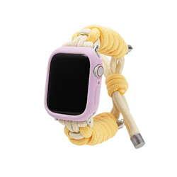 iSeriseWatch 适用于applewatch8表带iwatch7手工编织苹果手表se/65可爱创意小众表带40/41/44/45mm夏天新款女