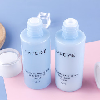 兰芝LANEIGE 水衡清盈系列面部护肤中小样套装 水50ml+乳50ml+洁面50g  促销品，介意慎拍