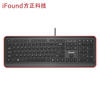 iFound D101 106键 有线薄膜键盘 黑色 无光
