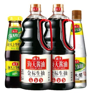 88VIP：海天 酱油金标生抽1.28L*2+白米醋450ml+蚝油260g厨房调味调料