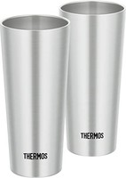 THERMOS 膳魔师 真空隔热平底杯 2个装 400ml 不锈钢 JDI-400P S