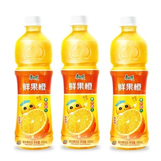康师傅果汁饮料500ml*9瓶/15瓶水蜜桃鲜果橙水晶葡萄多组合混搭果汁达人 鲜果橙*15瓶