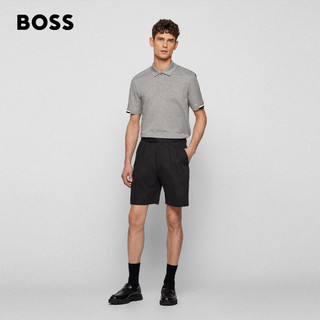 BOSS男士春夏橡胶徽标设计修身版短袖Polo衫 041-灰色 EU:L