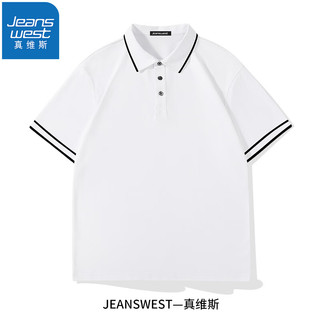 JEANSWEST 真维斯 POLO衫商务短袖男2023翻领宽松