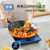 苏泊尔电磁炉家用火锅爆炒菜智能节能多功能一体大火力电池炉套装 绿色
