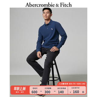 Abercrombie & Fitch 男装 美式复古商务休闲刺绣logo长袖Polo衫 322938-1 青绿色 L (180/108A)