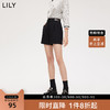 LILY新款女装气质撞色设计感高腰显瘦通勤黑色西装短裤 S 510黑色