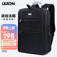 PLUS会员：LEXON 乐上 商务电脑包14英寸通勤双肩包防泼水书包苹果笔记本背包男蓝黑