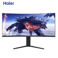 Haier 海尔 34英寸带鱼屏显示器 准4k 144HZ 99%sRGB 游戏电竞电脑屏幕21:9 人体工学支架 HT-R34D2V3C