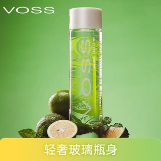 VOSS 芙丝 挪威原装进口青柠薄荷苏打气泡水饮料无糖375ml*12瓶(玻璃瓶)