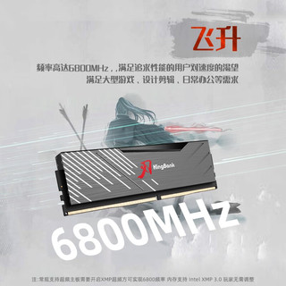 金百达(KINGBANK)16G 32G DDR5银爵/刃 高频台式机内存条刃D516G*2 6800马甲套条C34无灯款