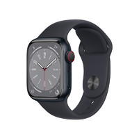 Apple 苹果 Watch Series 8 智能手表 (GPS+蜂窝版) 41mm 午夜色铝金属表壳 运动型表带