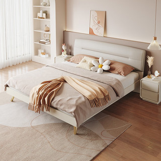 QuanU 全友 家居 床现代轻奢肤感科技布床双人床1.8x2米卧室软靠大床DG10001